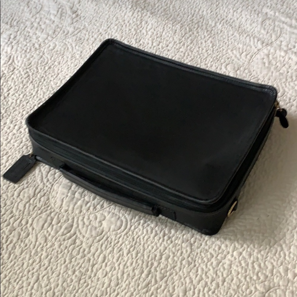 COACH Leather iPad/Laptop Padded Travel Case Black